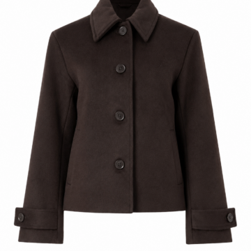 Dark Brown Tailored Single-Breasted Coat