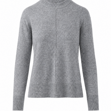 Heather Grey Mock Neck Long-Sleeve Knit Sweater