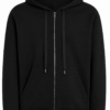 Solid Black Full-Zip Hoodie with Kangaroo Pockets