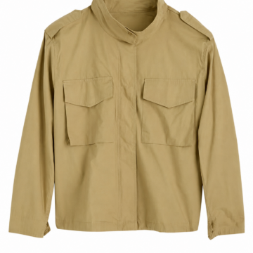 Tan Utility Field Jacket with Flap Pockets