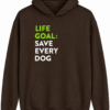 Dark Brown Pullover Hoodie with Chest Text Print