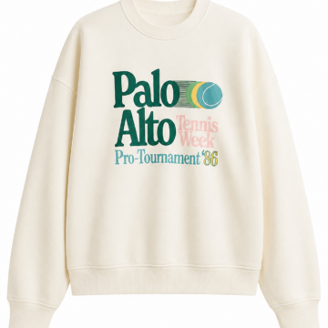 Cream Oversized Crewneck Graphic Sweatshirt